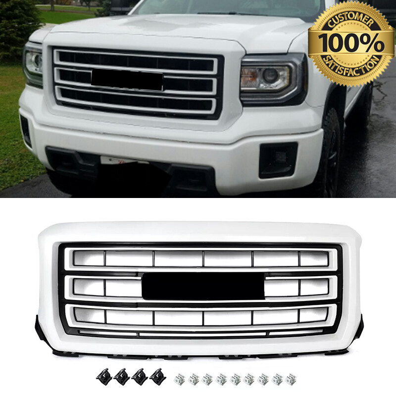 Summit White Front Bumper Grille Assembly US For 2014-2015 GMC Sierra 1500 SLT