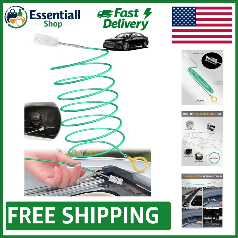 Versatile 120» Drain Brush with Hand Ring – Ideal for Vehicles & Home Cleaning