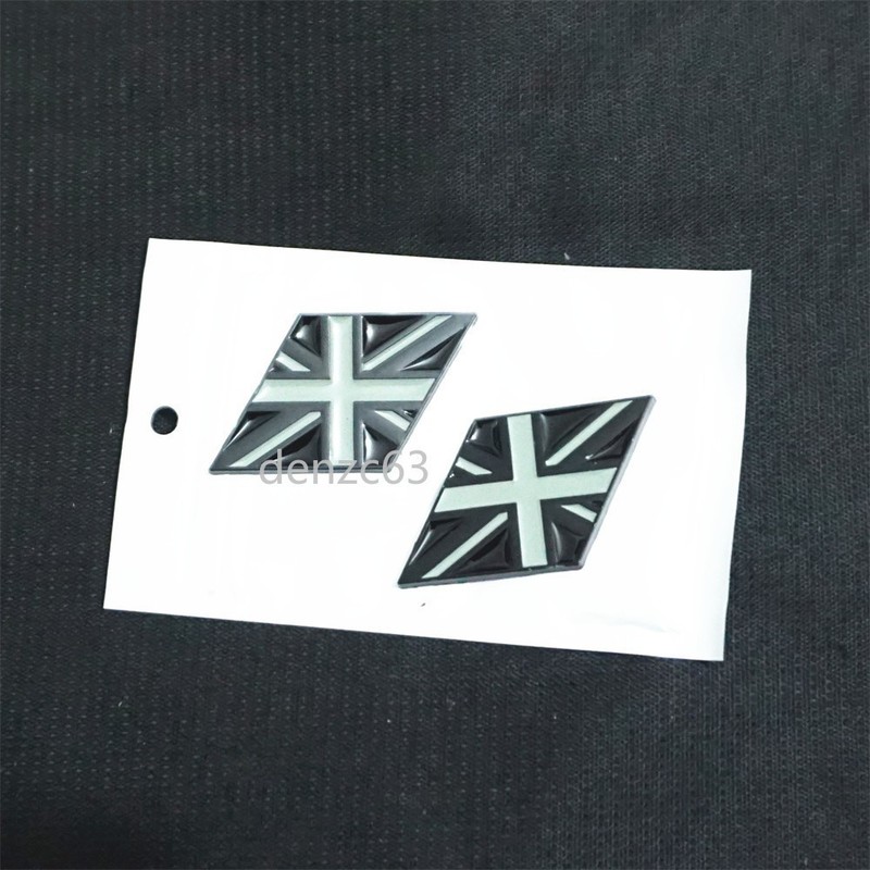 3x Black Matte UK Flag Gray Metal Union Jack Decal Badge Emblem Sticker Motor V8 gallery