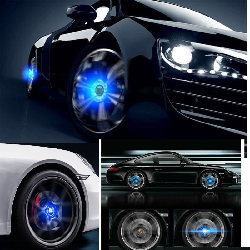 4PCS 56mm Self-Powered Floating LED Wheel Hub Light Caps for BMW