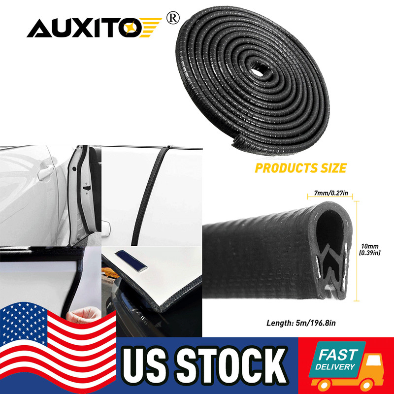 Rubber Seal Protector U Shape Bulb Weather Stripping Edge Waterproof EPDM 16 ft.