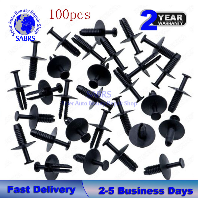 100 Pcs Plastic Expanding Retainer Rivet 6mm Bumper &Wheel Housing Cover Fit BMW