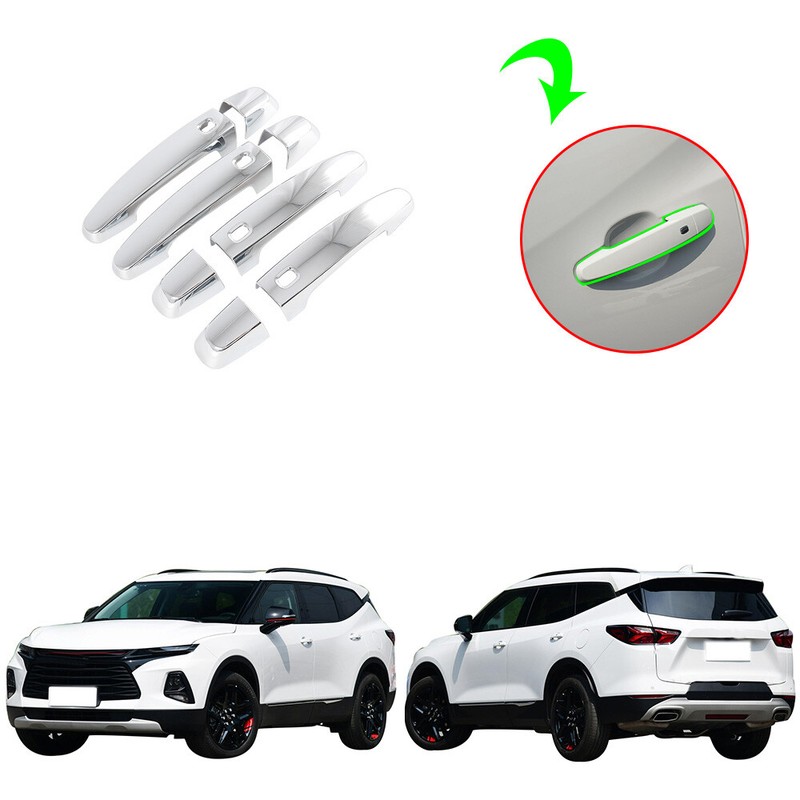 For Chevrolet Blazer 2019-2021 ABS Chrome Exterior Side Door Handle Cover Trim X