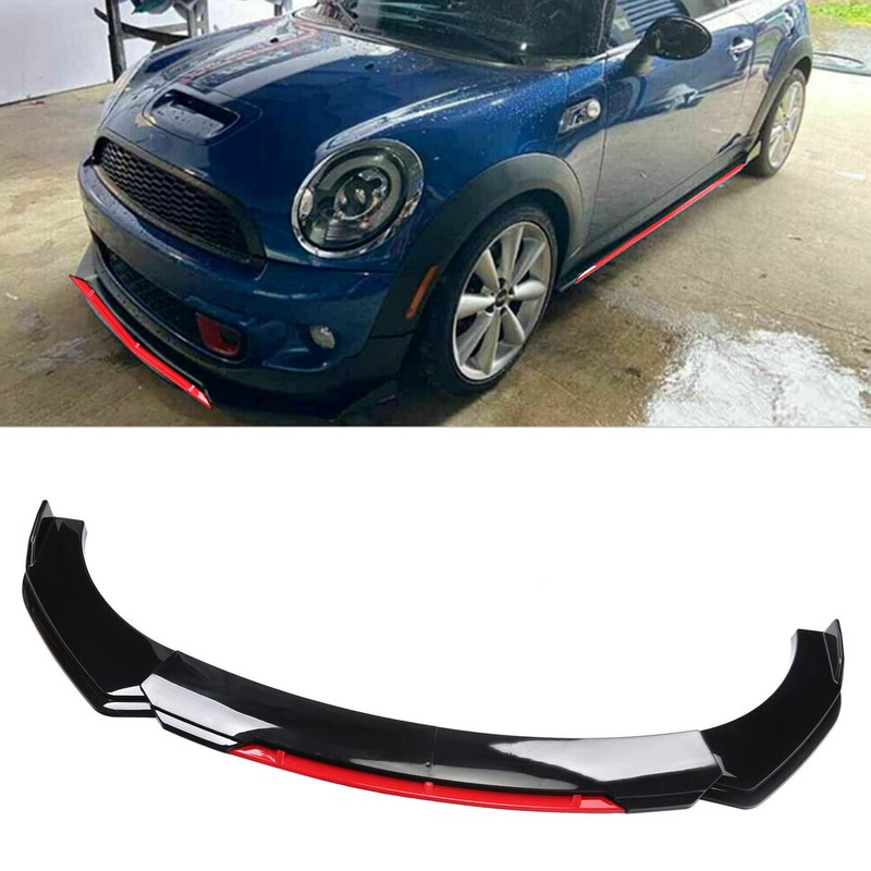 For Mini Cooper Front Bumper Lip Splitter Spoiler Body Kit Black+Red