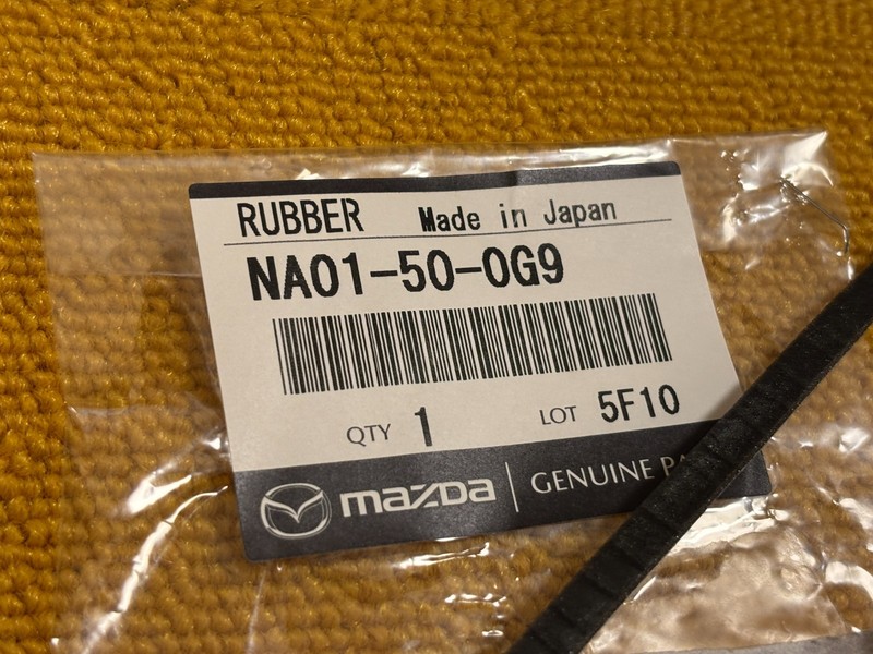 Mazda Genuine MX-5 Miata 90-97 Bumper Cover Seal Weatherstrip NA01-50-0G9 OEM gallery