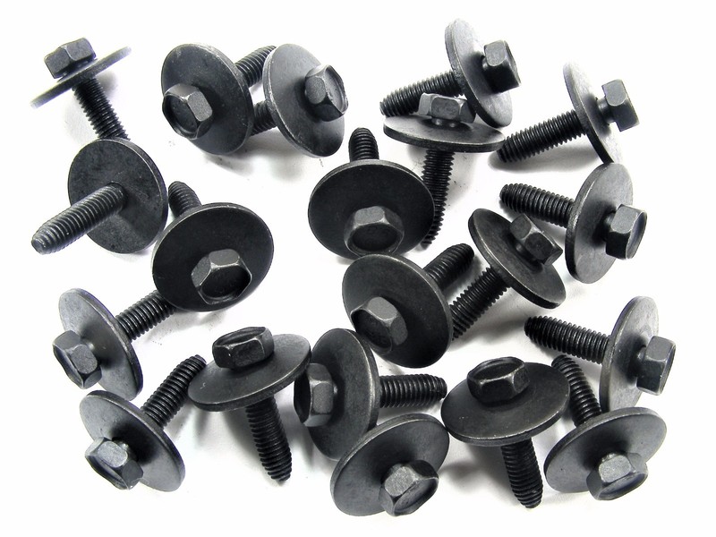 Mopar Body Bolts- M6-1.0 x 25mm Long- 10mm Hex- 24mm Washer- 20 bolts- #163