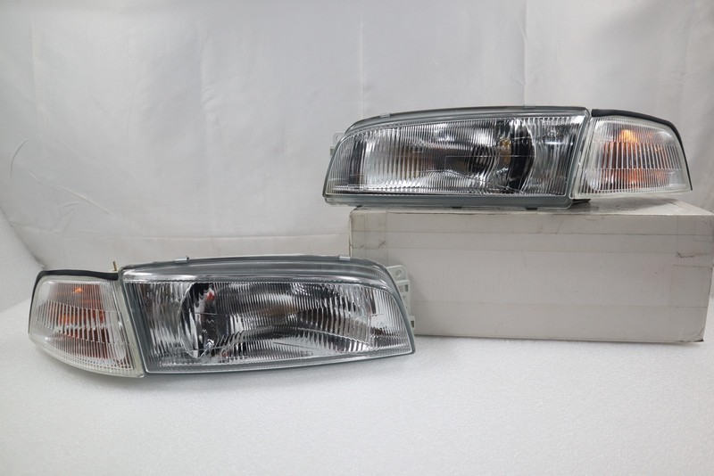 1997 98 99~2002 Lancer Evo 4 Clear Head Lights Clear Corner Mirage Headlights