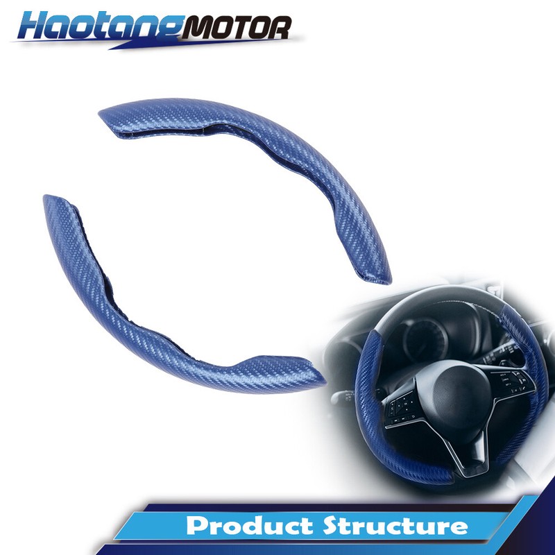 Universal Fit For 15″ Car Steering Wheel Cover Anti-Slip Blue Auto Accessories