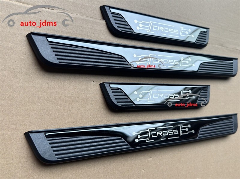 Door Sill Protectors Scuff Plate Trim Strip Cover For VW Volkswagen Steel Cross