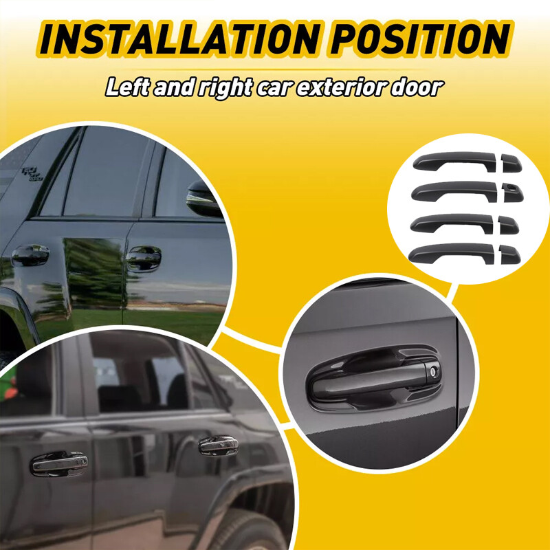For 4Runner 2010-24 Matte Black Exterior Door Handle Shell Guards Cover Trim Kit gallery