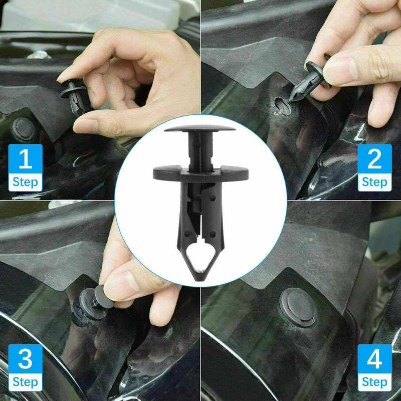 200Pcs 8mm Bumper Clips Retainer Auto Car Plastic Rivets Fastener Fender Push gallery