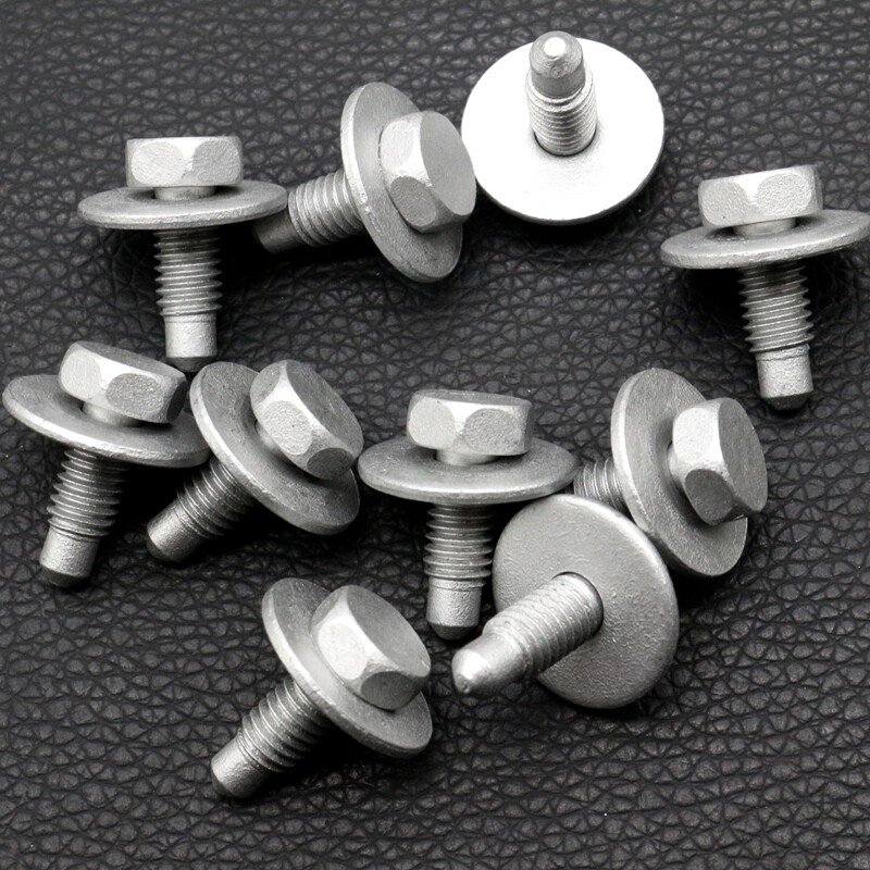 10Pcs M6x12mm Bumper Hex Head Bolt Screw With Washer For Tesla Model X