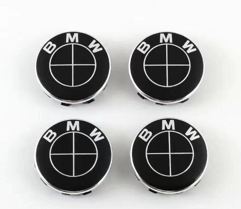 4Pcs 56mm Fit for B-M-W Black Black Wheel Rim Cover Hubcaps Emblem Badges