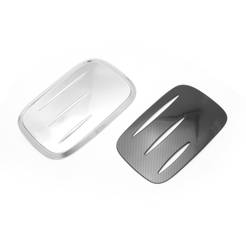 Fuel Oil Gas Tank Cover Cap Trim Chrome & Carbon Fiber Steel For Honda CRV 5th gallery