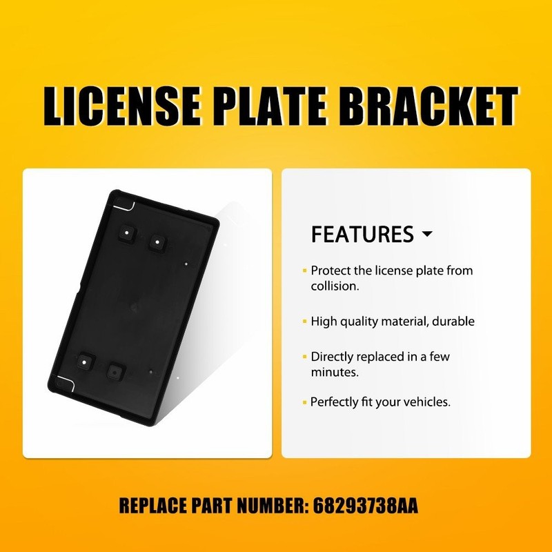 Front Bumper License Plate Bracket for Jeep Gladiator 2020-2023/Wrangler 2018-23 gallery