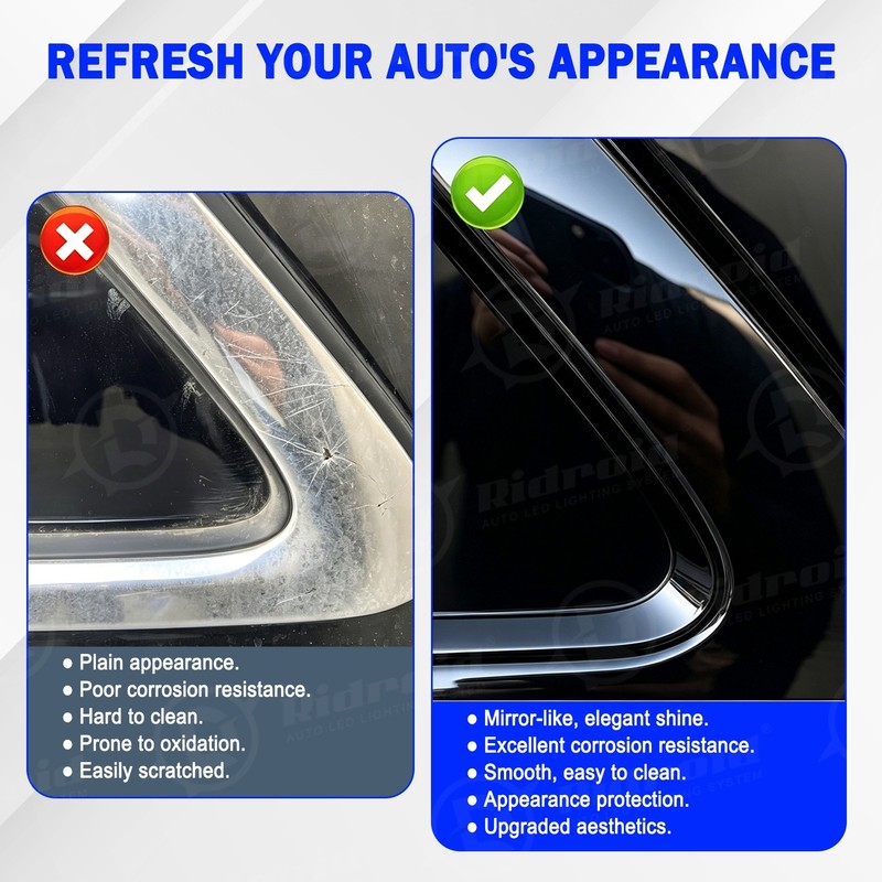 Chrome Delete Blackout Overlay for 2018-24 Toyota Camry Window Trim Glossy Black gallery