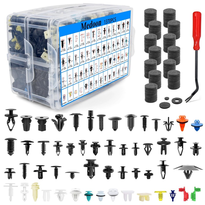 Car Retainer Clips Kit – 1501 PCS 55 Sizes Trim Fasteners for Ford GM Honda