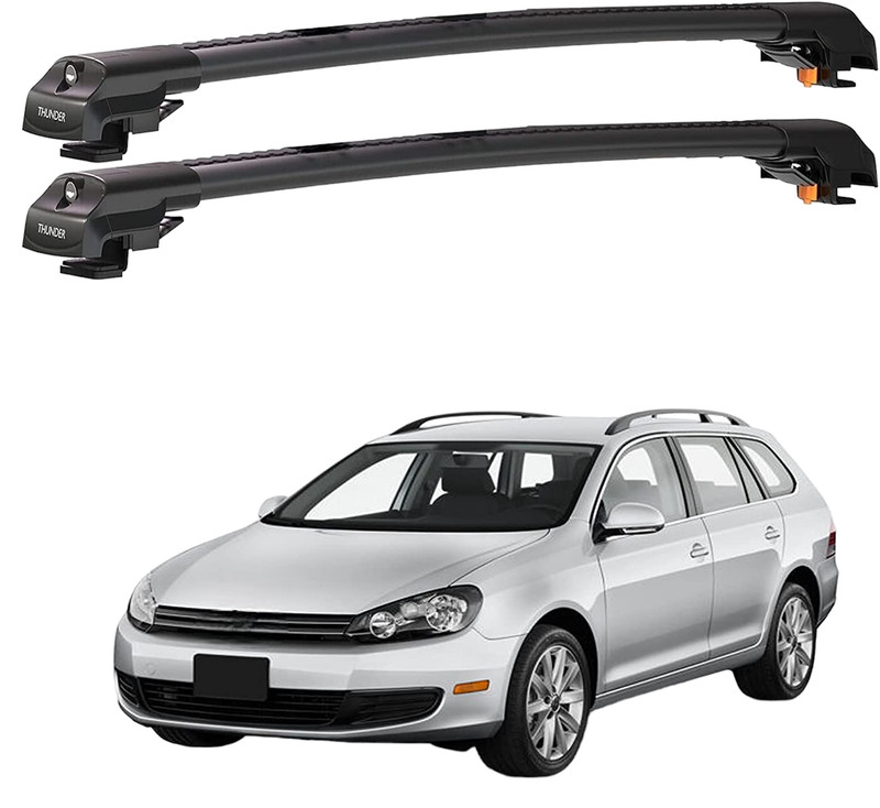 New For VW Jetta Sport Wagon 2009-2014 Black Cross Bars Anti-Theft system