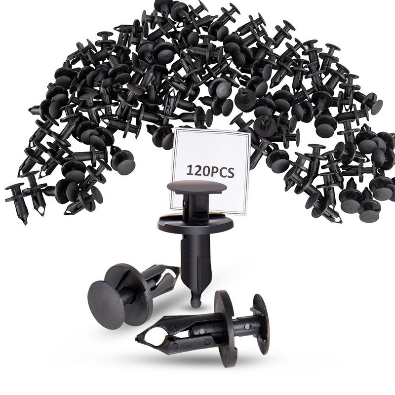 Hole Plastic Rivets Fastener Push Clips Clip for Car Auto Fender 120Pcs 8mm gallery