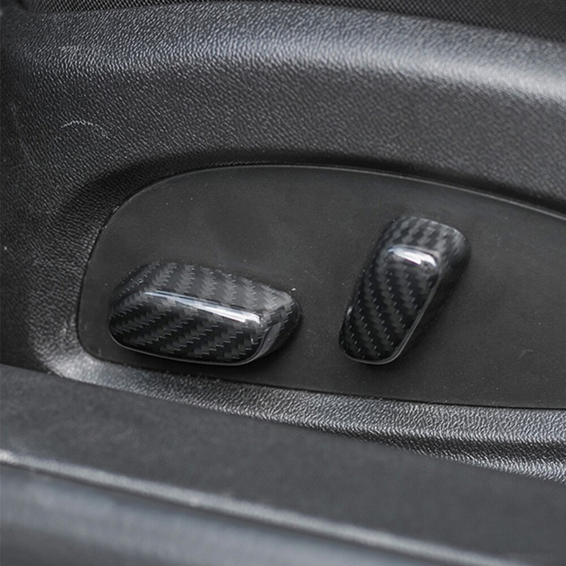 2pcs Seat Adjust Switch Button Ring Cover Trim For Chevrolet Camaro 2017+ Carbon gallery