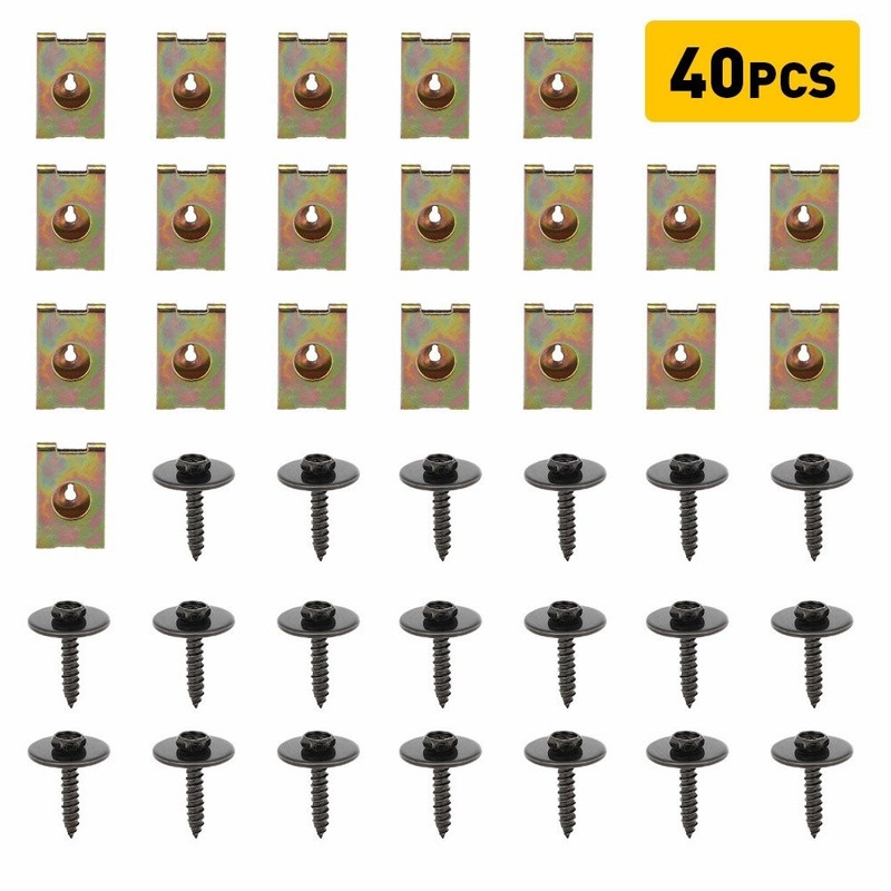 40x Engine Cover Under Shield Splash Bumper Guard Body Bolts U-nut Clip Fastener