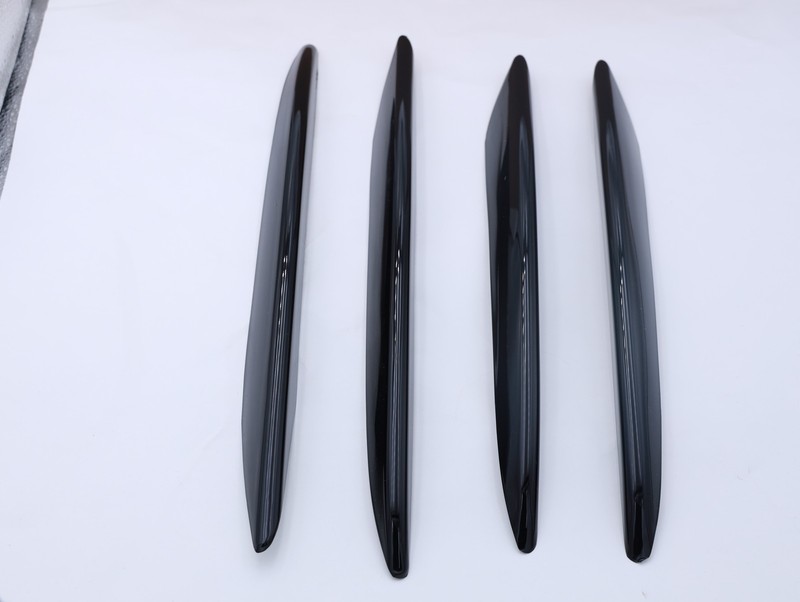 For Benz E-Class W213 16-2020 Glossy Black Front Bumper Lip Spoiler Fins Canards gallery