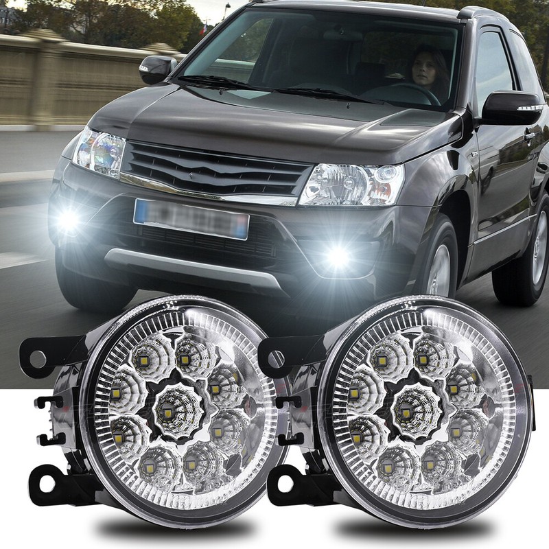 Pair Bumper LED Fog Light Lamps For Suzuki Grand Vitara 2006-2012 SX4 2008-2015