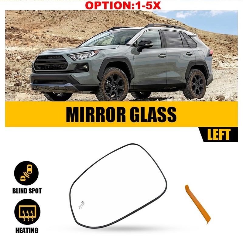 Driver Side Heated Blind Spot Mirror Glass For 2021 2022 2023 Toyota RAV4 Prime