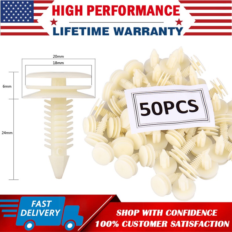 50PCS Plastic Door Trim Panel Retainer Car Fasteners Clips For Ford GMC Mercury