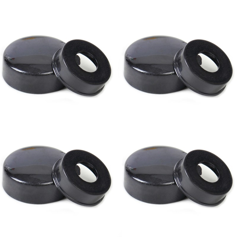 4pcs Car License Plate Frame Screw Nut Cap Bolt Cover Black Truck Motorcycle