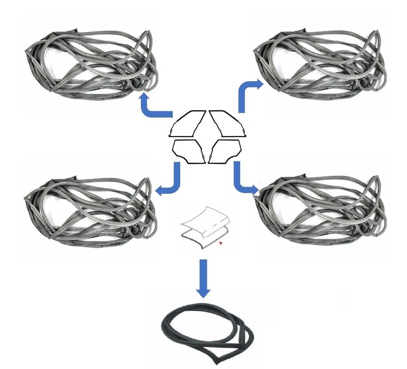 Mercedes Benz W126 – 4 x Door + 1 x Trunk Rubber Weatherstrip Seal Set 5 Pieces