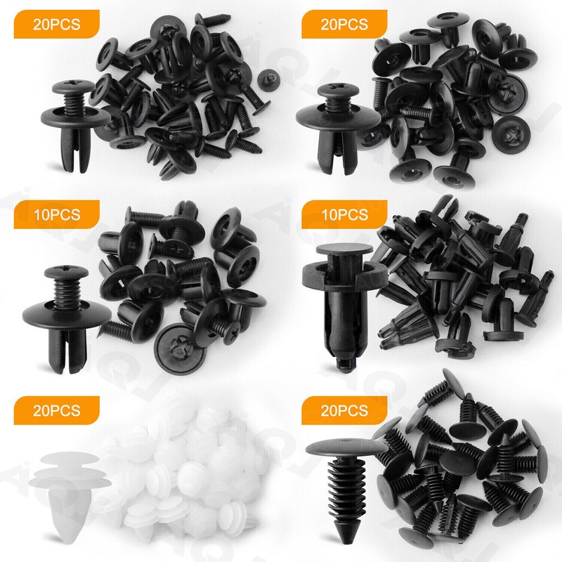 Car Push Retainer Clips Door Panel Trim Clamp Kit Auto Fasteners Assortment 100x