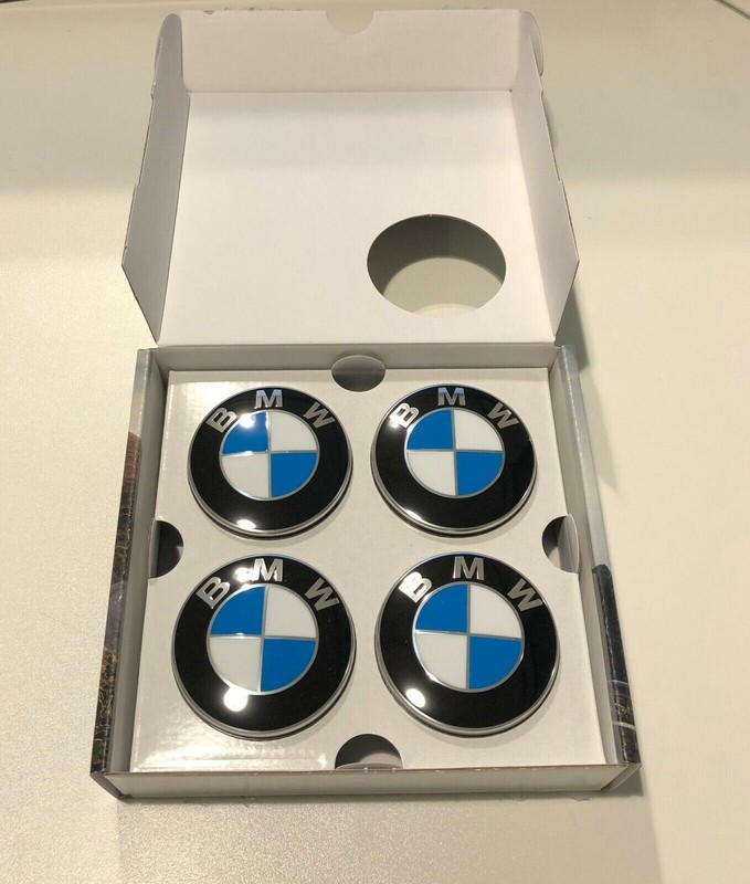 68mm 4PCS Wheel Center Caps Self Powered Floating Blue LED For BMW M Car