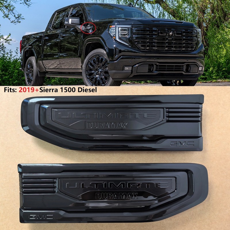 OEM 2019+ Ultimate Duramax Diesel Vent Emblem for GMC Sierra 1500 Gloss Black
