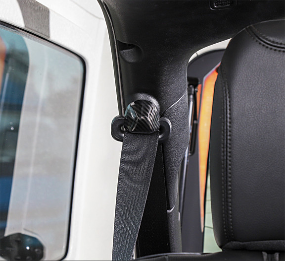 4pcs Carbon fiber Seat Belt Buckle Cover Trim For 2018-2023 Jeep Wrangler JL JT gallery