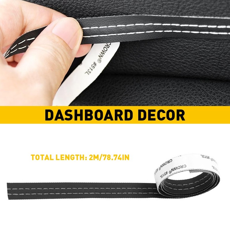 2M PU Leather Car Dashboard Decor Line Strip Sticker Moulding Trim For Audi 2022
