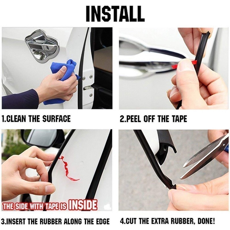 32ft U-Shape Car Door Edge Guard Molding Trim Rubber Edge Strip Seal Protector gallery