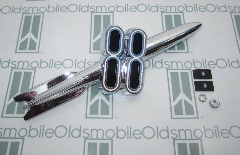 1951-1953 Oldsmobile 88 & Super 88 Trunk Rocket Emblem w/ Mounting Hardware