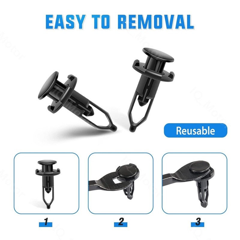 100 Pcs Push Type Retainers Bumper Retainer Clips Hole for Toyota Lexus 9mm gallery
