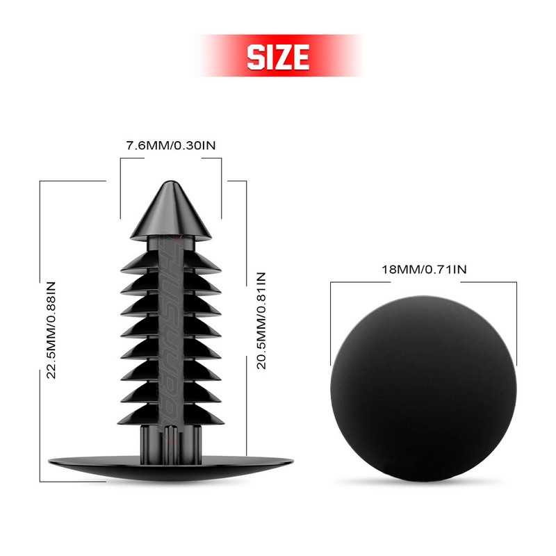 100x Push Type Clip Plastic Retainer Bumper Fender X-Mas Tree Rivet Fit 9mm Hole gallery