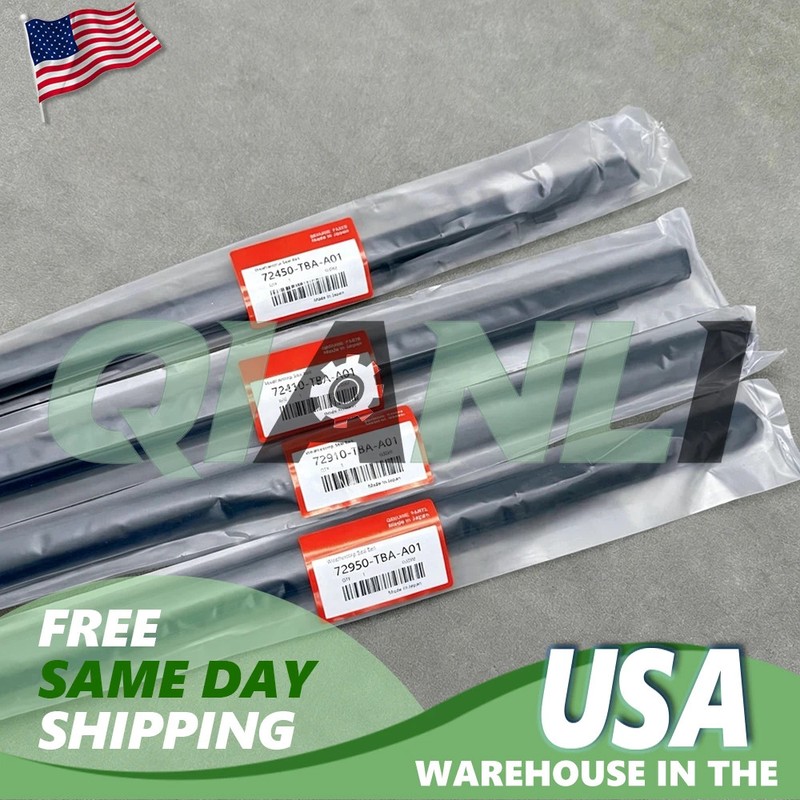 OEM 4X Weatherstrip Window Moulding Trim Seal Belt For 16-21 Honda Civic Sedan