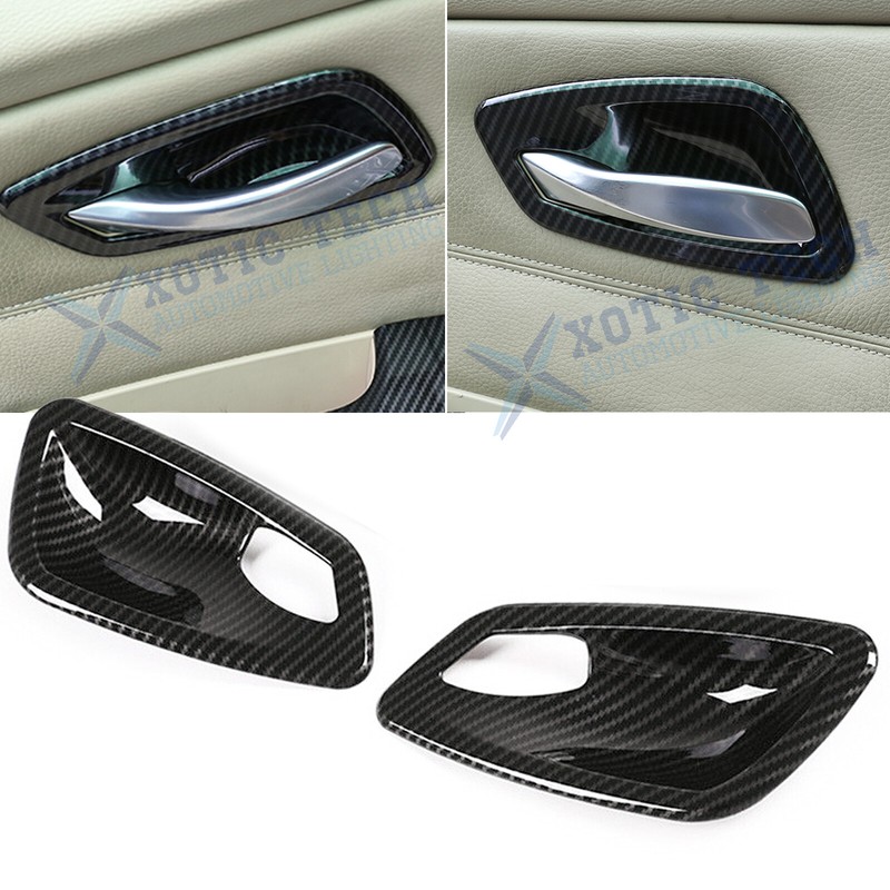 Carbon Fiber Texture Door Handle Bowl Cover Trim For BMW E92 E93 335i M3 2007-13