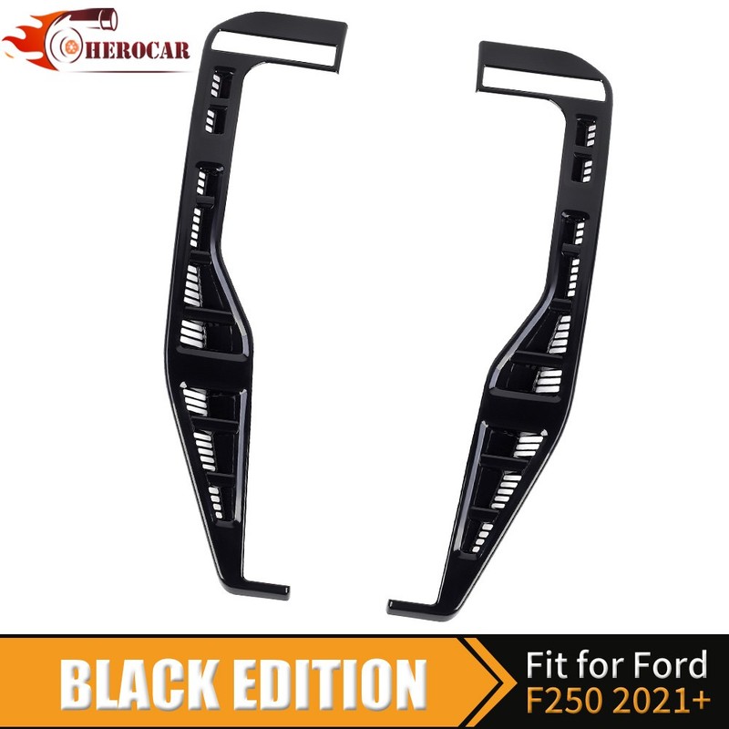 Gloss Black Side Fender Air Vent Outlet Trim For Ford F250/F350/F450/F550 2021+