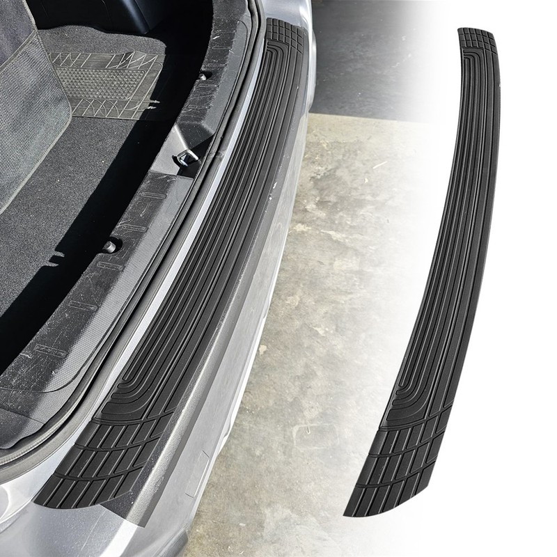 Universal Rear Bumper Protector Trim Blk PVC Silicone Anti-Scratch for Sedan SUV