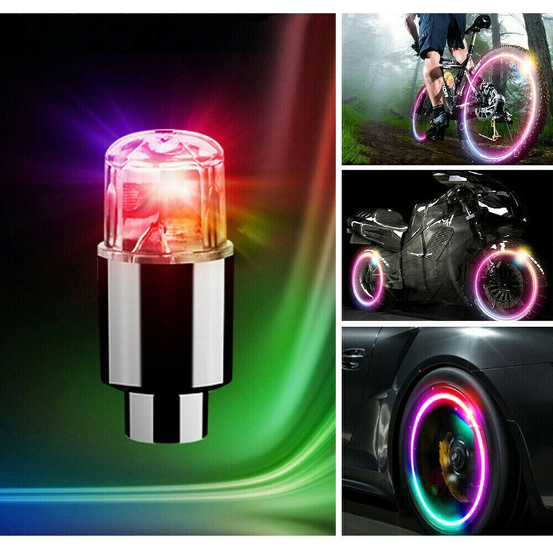 4x Car Wheel Tyre Tire Air Valve Stem Multicolor LED Light Cap Decor Accessories gallery
