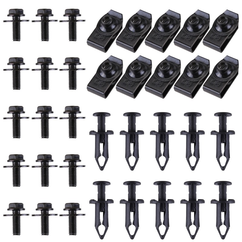 For Honda Body Bolts + U-nut Clips M6 Engine Cover Undertray Splash Shield Guard gallery