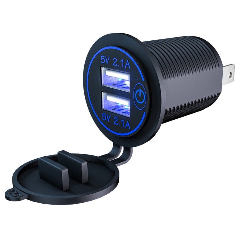 12V-24V Car Cigarette Lighter Socket Dual USB Ports Fast Charger Power Adapter gallery