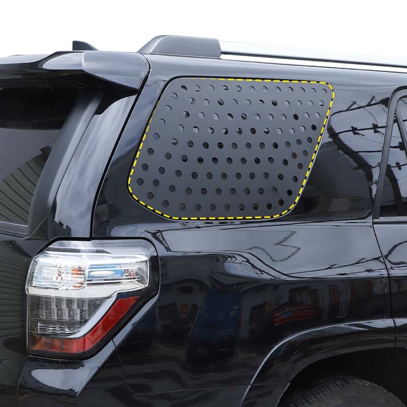 Rear Triangular Window Glass Plate Trim Decor Cover Black for 4Runner 2010+ gallery