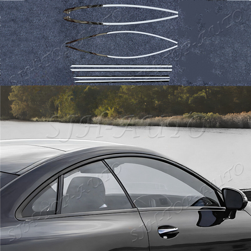 For 2017-2023 Benz E-Class Coupe Black Car Window Molding Trim Strip Cover 8pcs