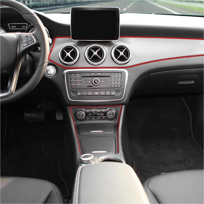 5m 16.4ft Car Red Interior Trim Strip Line Gap Door Edge Seal Protector for Auto gallery